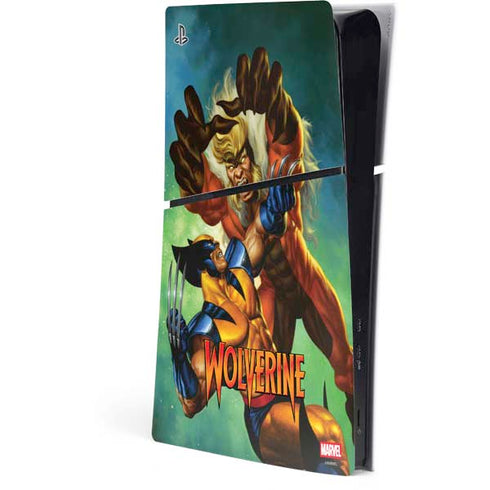 Marvel X-Men Wolverine Vs Sabretooth PS5 Slim Digital Edition Console Skin
